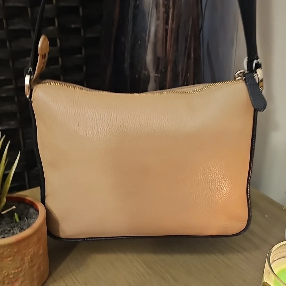 Kate Spade Tan and Cream Colorblock Leather Crossbody Bag